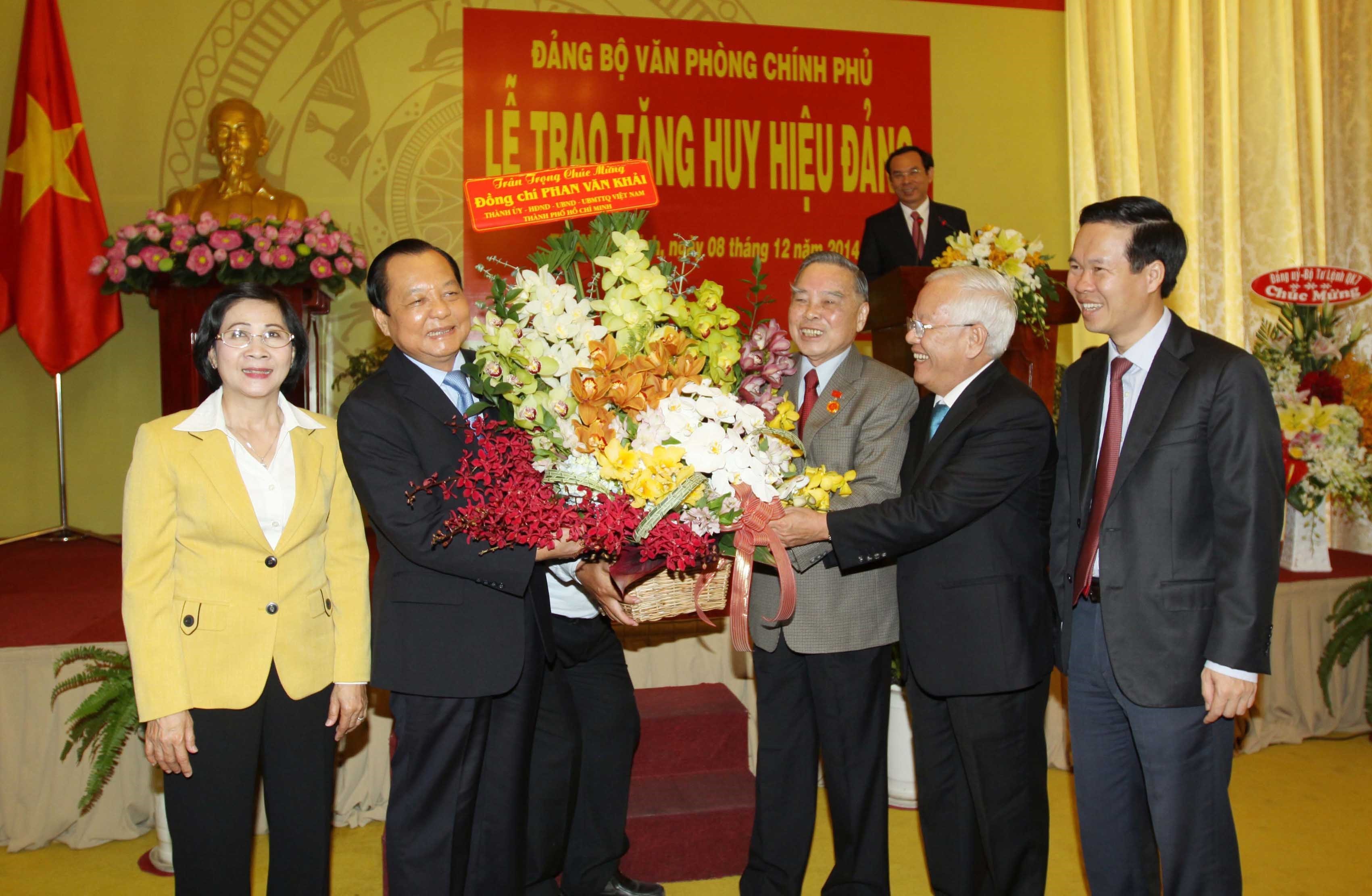 Nguyên Thủ tướng Chính phủ Phan Văn Khải tại Lễ trao tặng Huy hiệu 55 năm tuổi Đảng, ngày 8/12/2014, tại Thành phố Hồ Chí Minh. (Ảnh: Thanh Vũ/TTXVN)